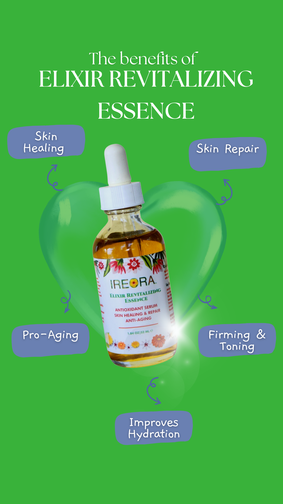 Elixer Revitalizing Essence Serum: - Ireora Skincare